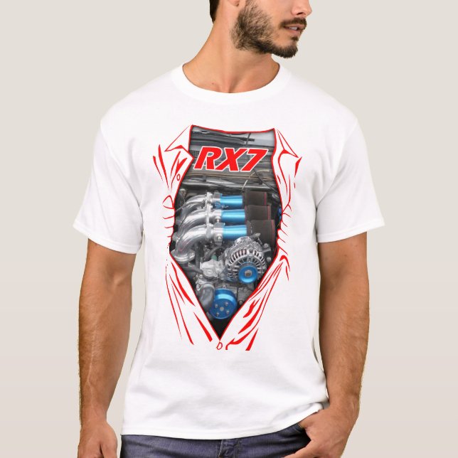 Great Mazda RX7 Rotary Motor Power Drag Racing Ca T-Shirt (Vorderseite)