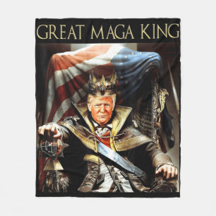 Great Mega King USA Flag Proud Ultra Maga Trump   Fleecedecke