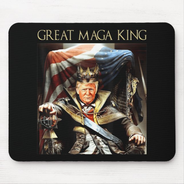 Great Mega King USA Flag Proud Ultra Maga Trump Mousepad (Vorne)