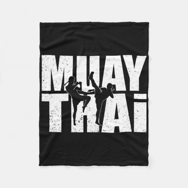 Great Muay Thai Design Mma Fighter Training Kickbo Fleecedecke (Vorderseite)