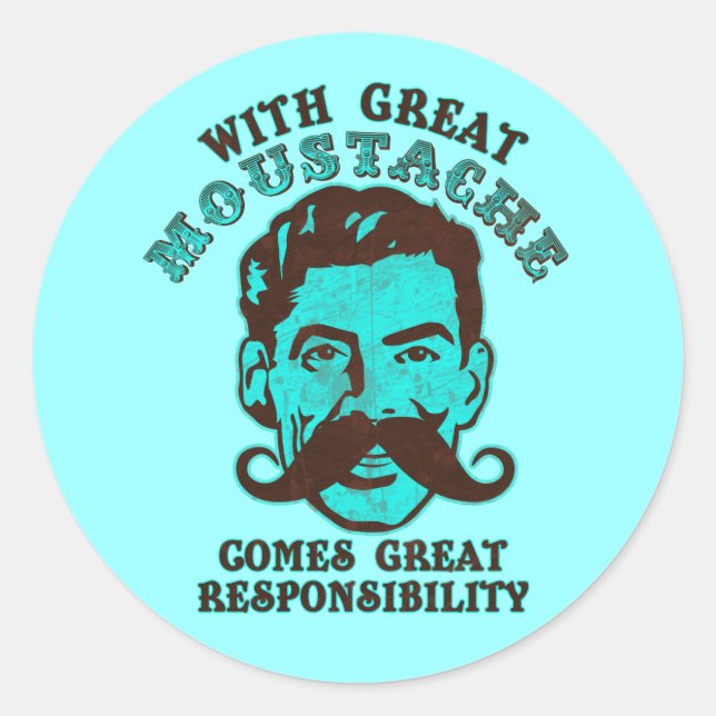 Great Mustache Runder Aufkleber (Vorderseite)