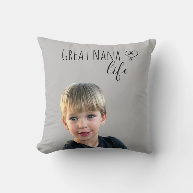 Great Nana Life Foto Template Großmutter Geschenk Kissen (Vorderseite)
