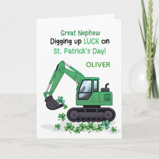 Great Nephew St Patricks Day Construction Truck Karte