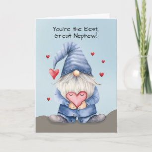 Great Nephew Valentine Funny Gnome Webereien Denim Karte
