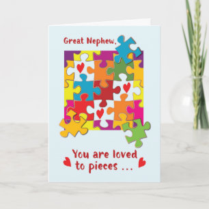 Great Nephew Valentine Puzzle Love to Piets Karte