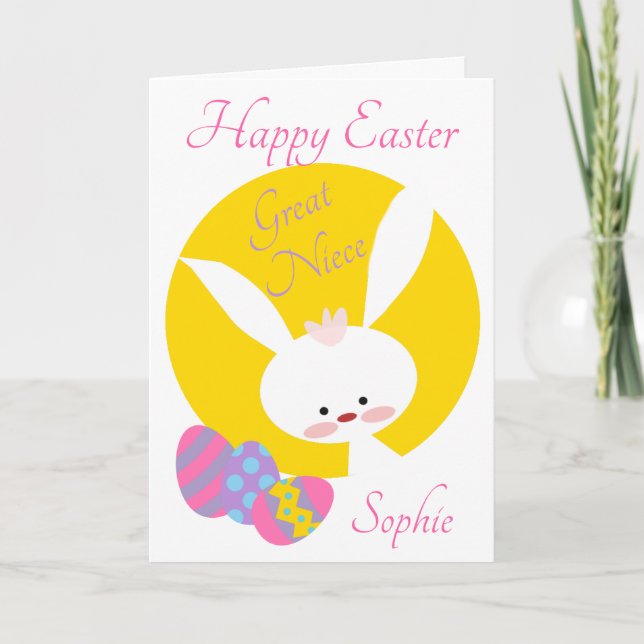 Great Niece Happy Oaster Yellow Karte (Vorderseite)