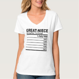 Great Niece Nutrition Facts Custom Personalisiert T-Shirt