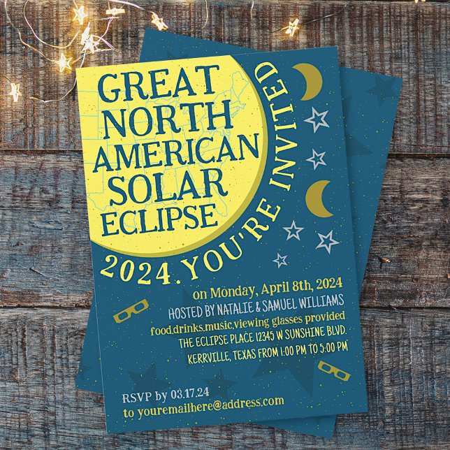 Great North American Solar Eclipse 2024 Viewing Einladung (Von Creator hochgeladen)
