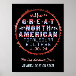Great North American Solar Eclipse 8. April 2024 Poster