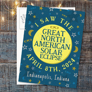 Great North American Solar Eclipse Apr 2024 Custom Postkarte