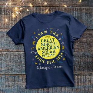 Great North American Solar Eclipse Apr 2024 Custom T-Shirt