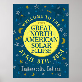 Great North American Solar Eclipse Apr 2024 Party Poster