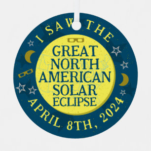 Great North American Solar Eclipse April 8 2024 Ornament Aus Metall