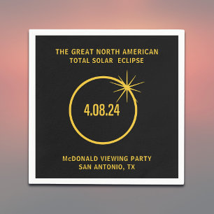 Great North American Total Solar Eclipse 04.08.24 Serviette