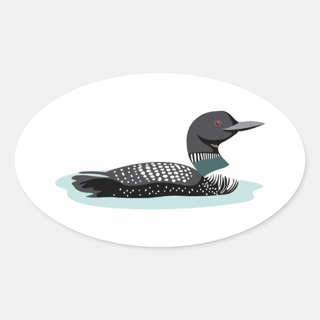 Great Northern Loon Ovaler Aufkleber (Vorderseite)
