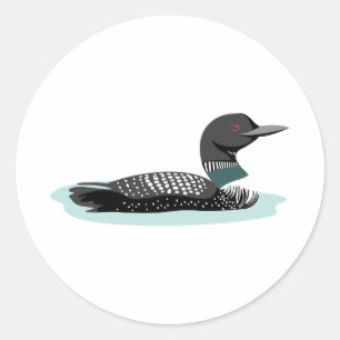 Great Northern Loon Runder Aufkleber