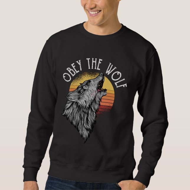 Great obedience of the wolf motif sweatshirt (Vorderseite)