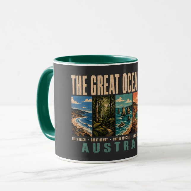 Great Ocean Road Australia Landmarks Illustration Tasse (Vorderseite Links)