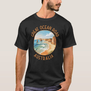 Great Ocean Road Australien Distressed Circle Retr T-Shirt