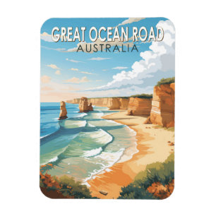 Great Ocean Road Australien Reise Kunst Vintage Magnet
