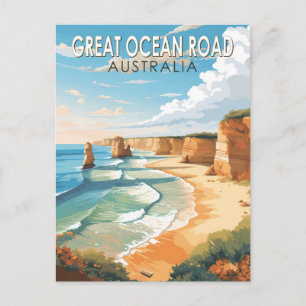 Great Ocean Road Australien Reise Kunst Vintage Postkarte