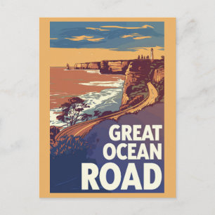 Great Ocean Road Reise Kunst Vintage Postkarte