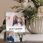 Great Oma 3 Foto Niedlich Herztypografie Fotoplatte<br><div class="desc">Personalisiertes 3-Foto-Plakatgeschenk für Ihr Großes Oma, das Sie mit Ihrer persönlichen Nachricht, wie ich Liebe Sie und Ihren Namen personalisieren können. Die Fotovorlage zeigt Ihre Bilder in einer kleinen Collage aus 2x Landschaft und 1x Portraitbildern in Foto. Großes Oma wird in skurriler Typografie geschrieben und mit einem niedlichen Liebe-Herz verbunden....</div>