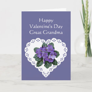Great Oma African Violet Blume Valentine Gedicht Feiertagskarte