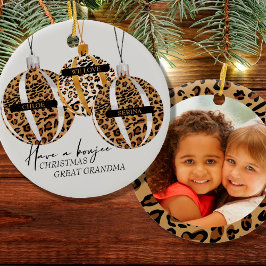 Great Oma Foto Leopard Print Boujee Weihnachten Keramik Ornament