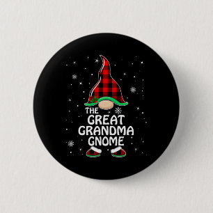 Great Oma Gnome Buffalo Kariert Matching Family Button