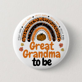Great Oma to Be Hello Baby Pumpkin Baby Dusche Button