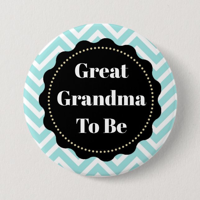 Great Oma to be Zickzack Baby Showknopf Button (Vorderseite)