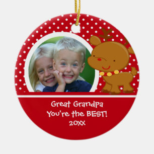 Great Opa Foto Rentier Weihnachtsdekoration Keramik Ornament