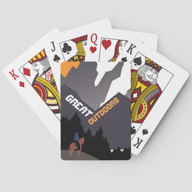 Great Outdoors Retro Montana Travel Advert Art Spielkarten (Rückseite)