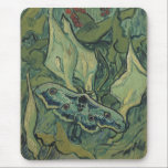 Great Peacock Moth by Vincent van Gogh Mousepad<br><div class="desc">Die Große Pfauenmotte (1889) von Vincent van Gogh ist eine Vintage Kunst noch Leben Post-Impressionismus Naturmalerei. Ein Insekt, die Kaisermotte, in einem Frühjahrsgarten mit Calla Lily Blume und anderen Pflanze. Über den Künstler: Vincent Willem van Gogh (1853-1890) war ein postimpressionistischer Maler, dessen Werk wegen seiner rauen Schönheit, emotionalen Ehrlichkeit und...</div>