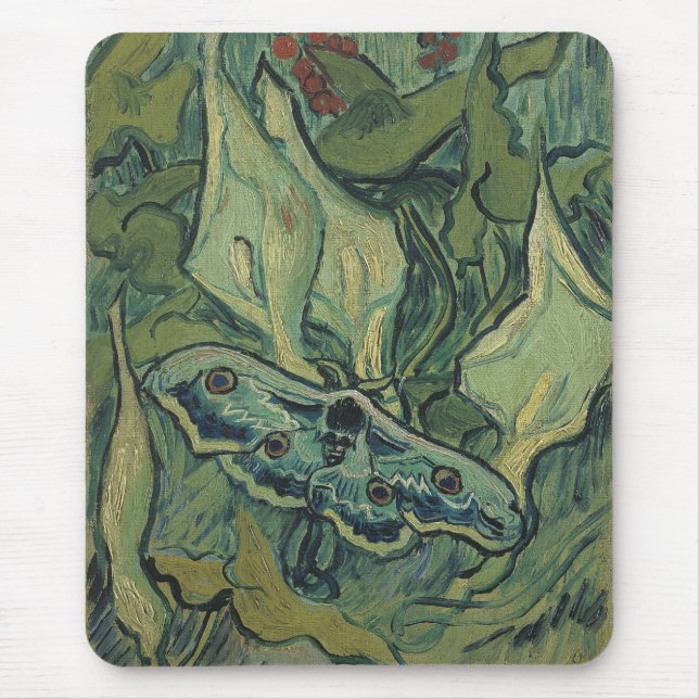 Great Peacock Moth by Vincent van Gogh Mousepad (Vorne)