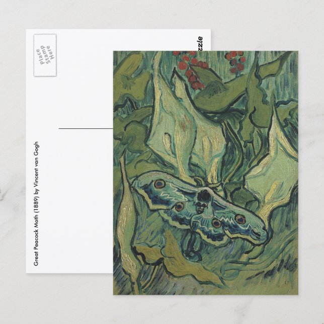 Great Peacock Moth by Vincent van Gogh Postkarte (Vorne/Hinten)