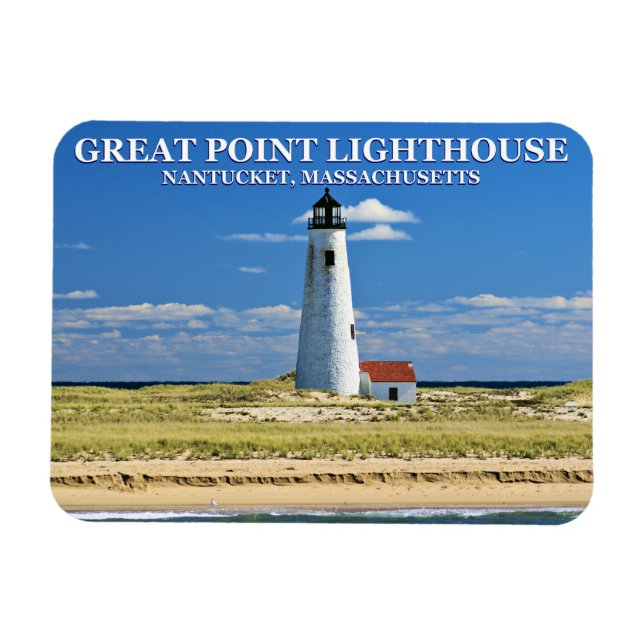 Great Point Lighthouse Nantucket MA Magnet (Horizontal)