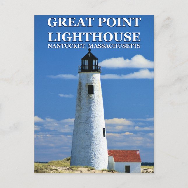 Great Point Lighthouse, Nantucket, MA Postcard Postkarte (Vorderseite)