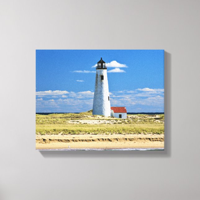 Great Point Lighthouse Nantucket MA Wrapped Canvas Leinwanddruck (Vorderseite)