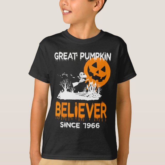 Great Pumpkin Glaube Halloween Spaß Grafik T-Shirt (Vorderseite)