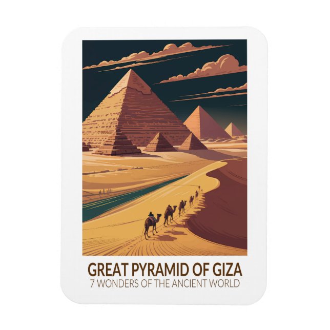 Great Pyramid of Giza Seven Wonders of the World Magnet (Vertikal)
