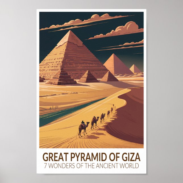 Great Pyramid of Giza Seven Wonders of the World Poster (Vorne)