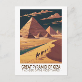 Great Pyramid of Giza Seven Wonders of the World Postkarte