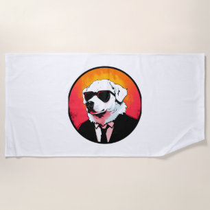 Great Pyrenäen Dog Businessman Strandtuch