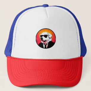 Great Pyrenäen Dog Businessman Truckerkappe