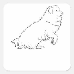 Great Pyrenäen Dog Line Art Quadratischer Aufkleber