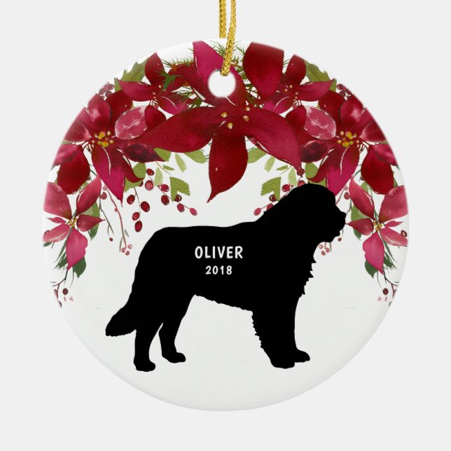 Great Pyrenäen Dog Weihnachtsbaum Keramik Ornament (Vorne)