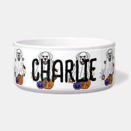 Great Pyrenäen Greyhound Halloween Ghost Dog Napf