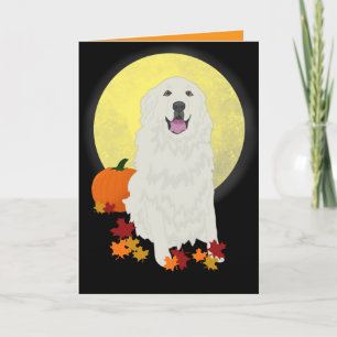 Great Pyrenäen Halloween Herbst Karte